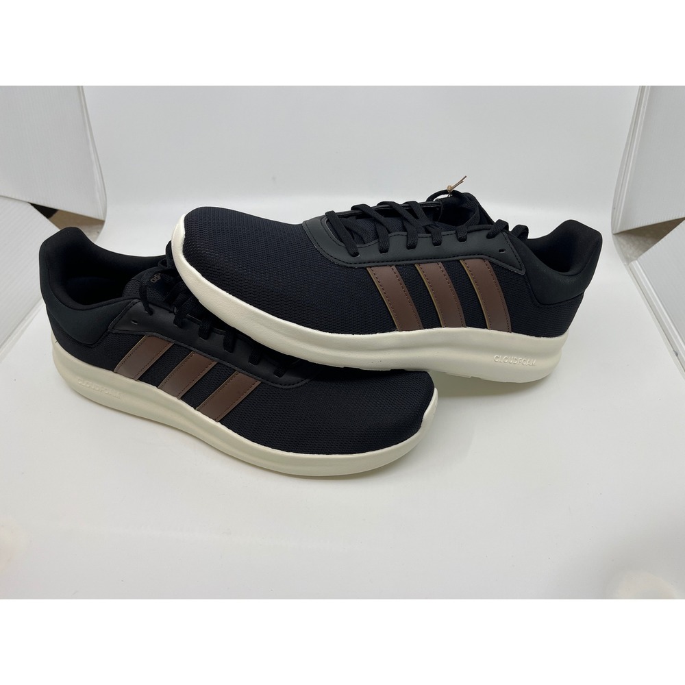 Adidas Lite Racer 4.0 Mens Running Shoes Black Brown JR8547 Size 12 NEW